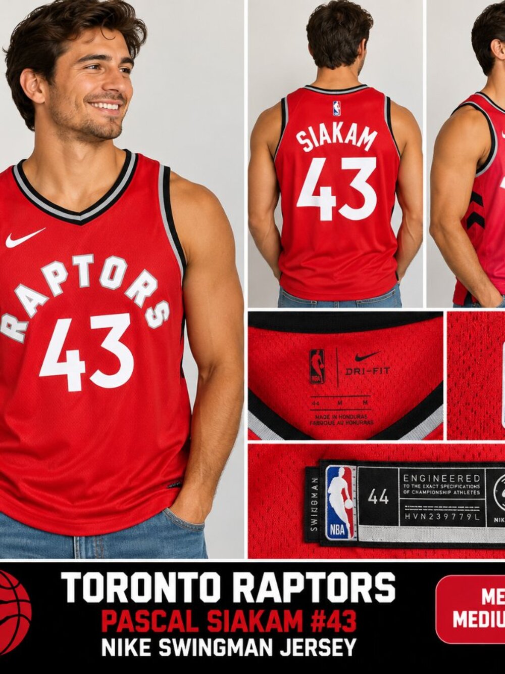 Nike Toronto Raptors Pascal Siakam #43 Swingman Jersey – Men’s M / 44